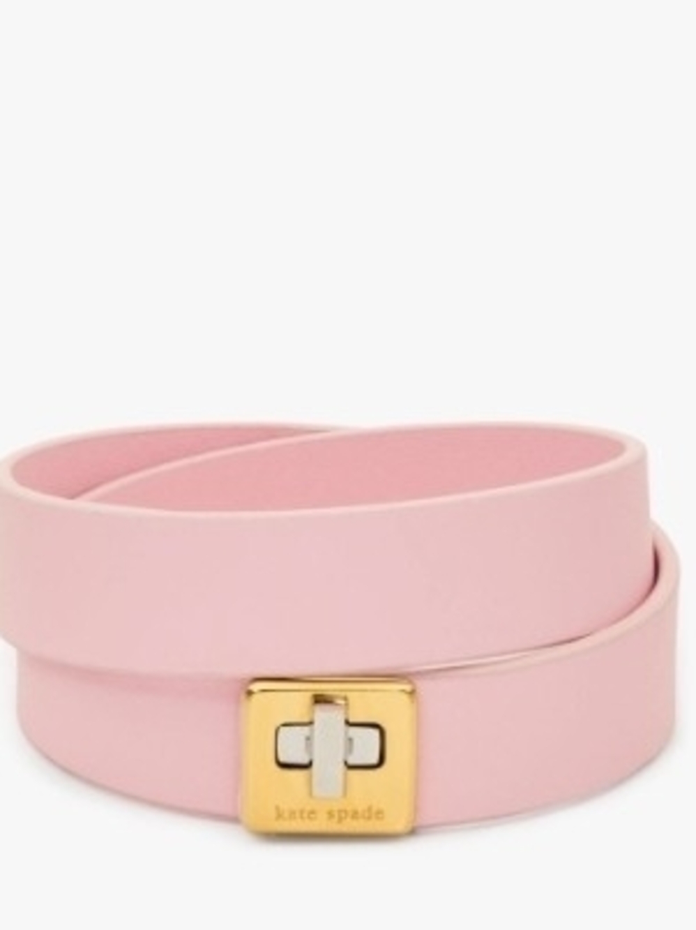 kate spade Pink Double-Wrap Leather Bracelet with Gold/Bnwt Turn-Lock